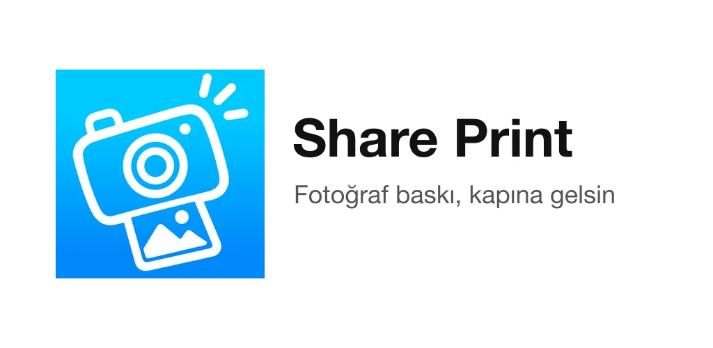Share Print uygulama logosu ve fotoğraf baskı sloganı